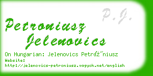 petroniusz jelenovics business card